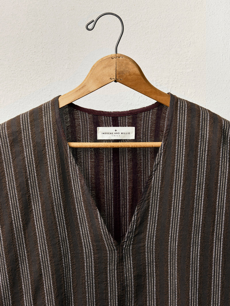 brown stripe caftan - Model