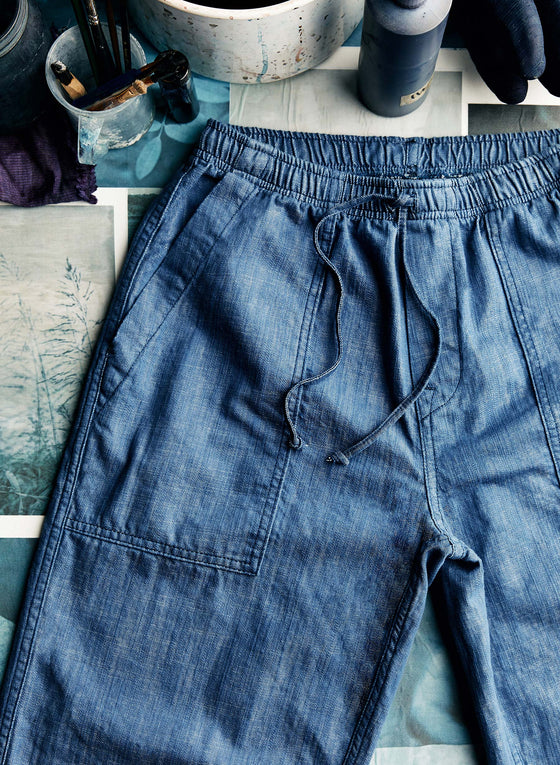 Blue & White Printed Wide Leg Pants – In Pursuit Mobile Boutique