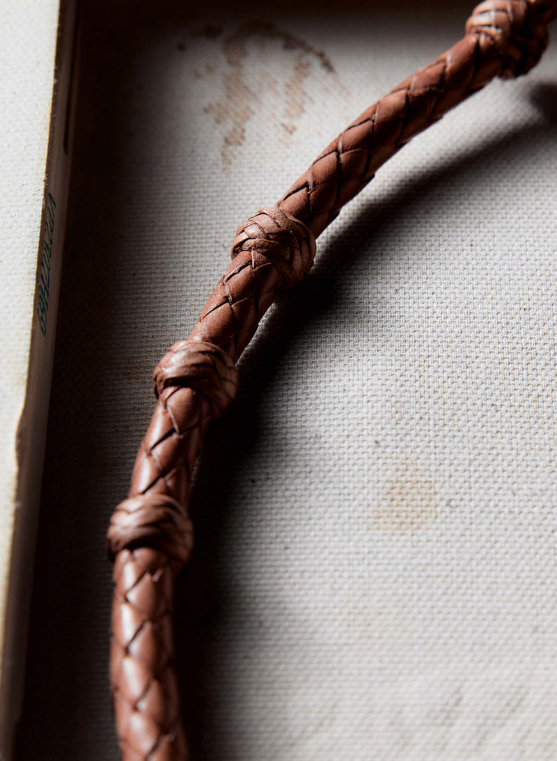 chamula round tan leather bracelet