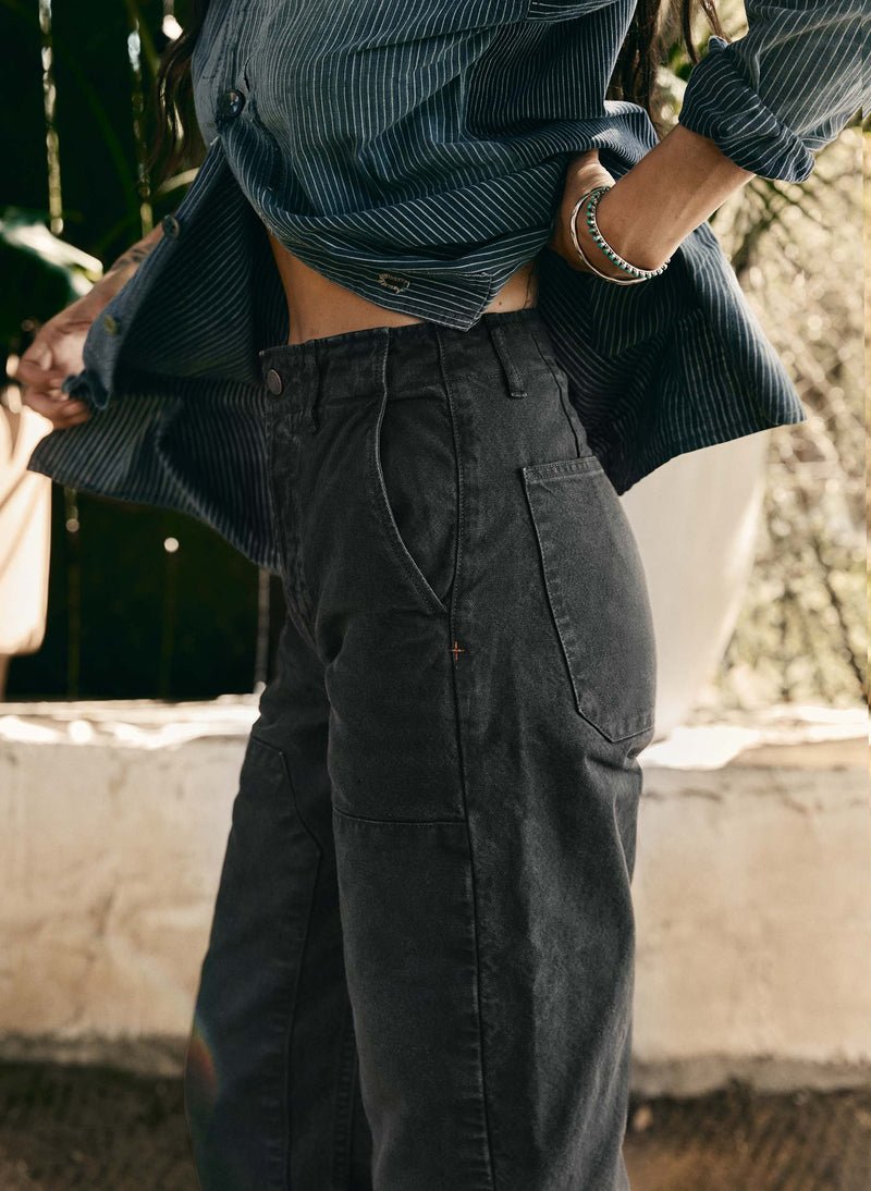 clarke canvas workpant in black