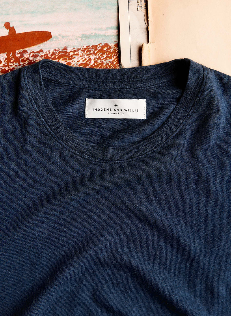 the cotton hemp tee in midnight