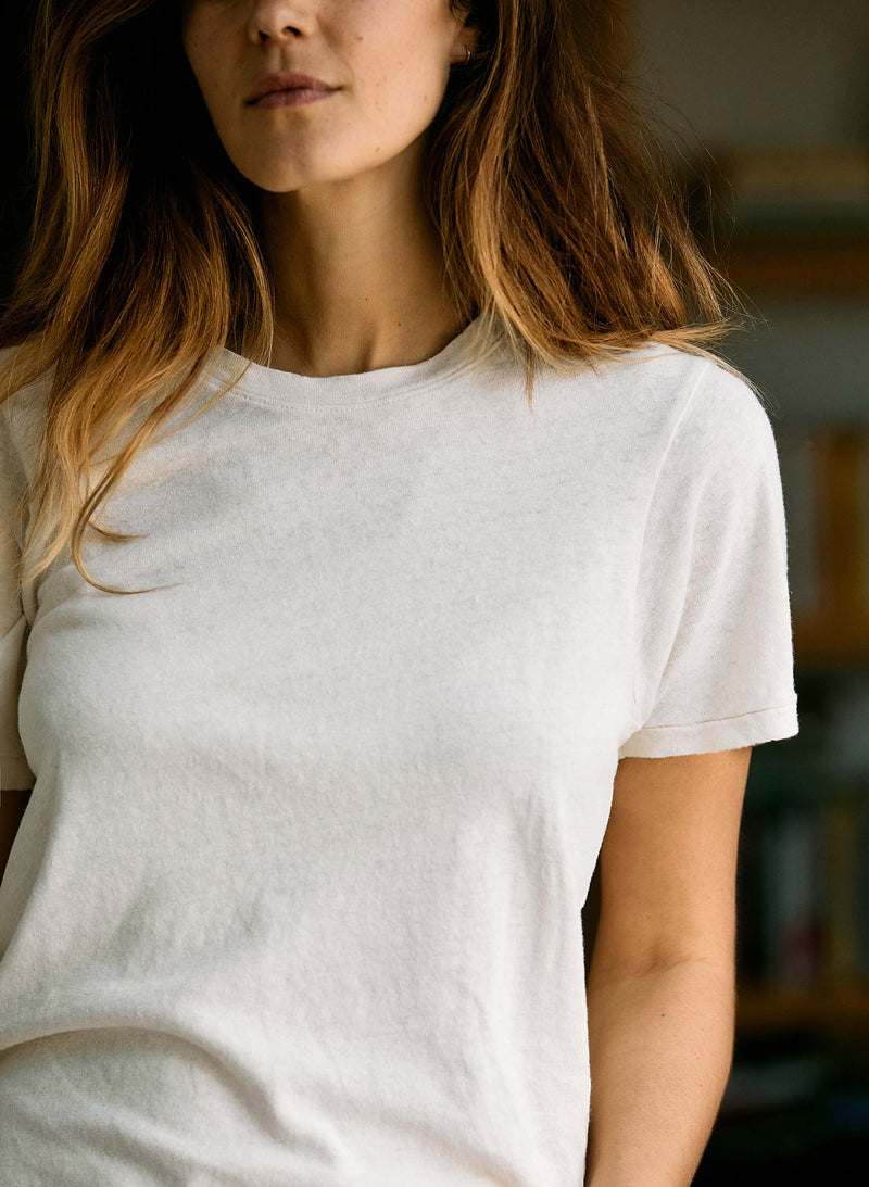 the cotton hemp tee in vintage white