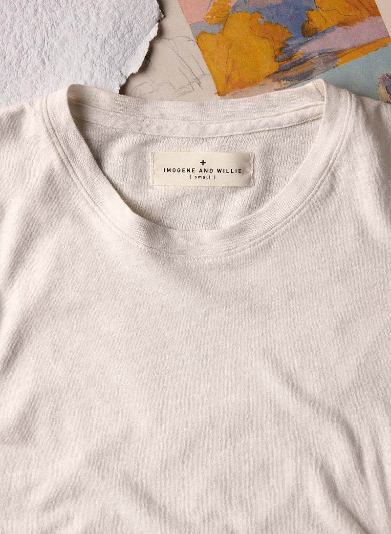 the cotton hemp tee in vintage white