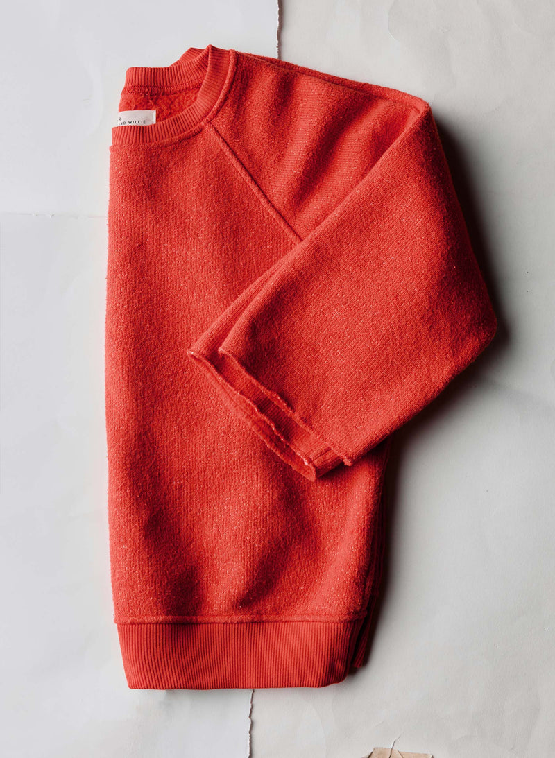 the cut sleeve sweatshirt in poppy