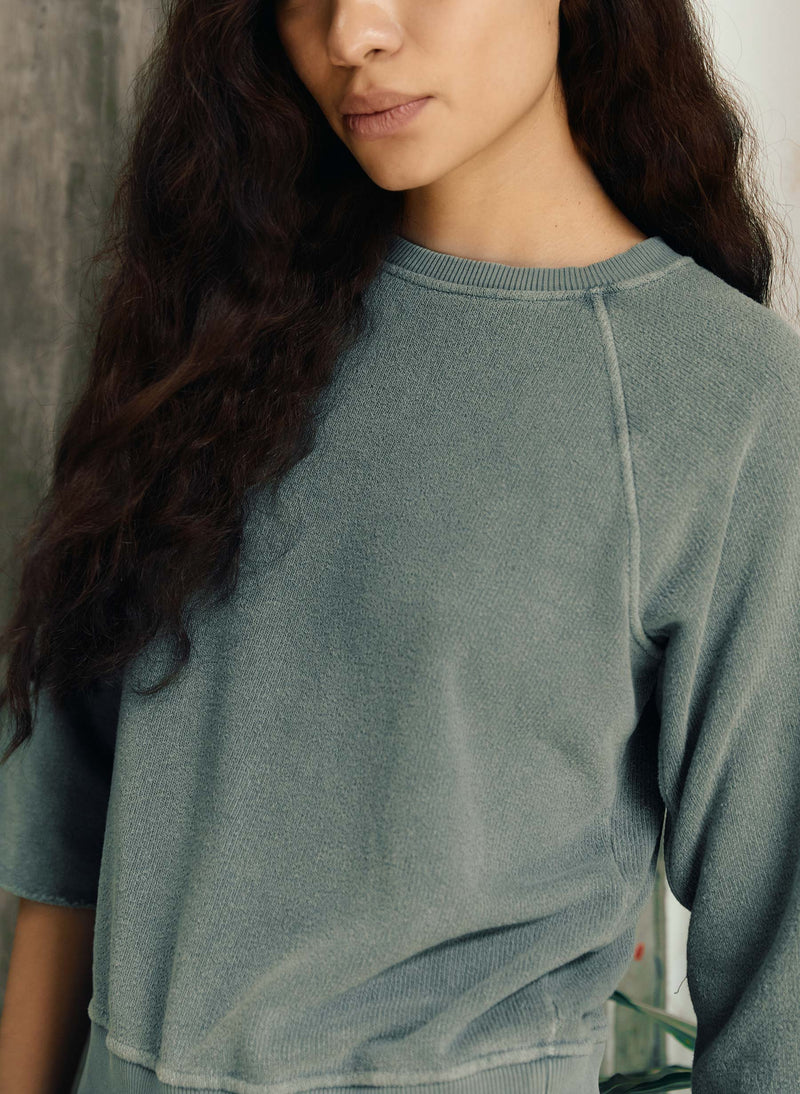 the cut sleeve sweatshirt in sage