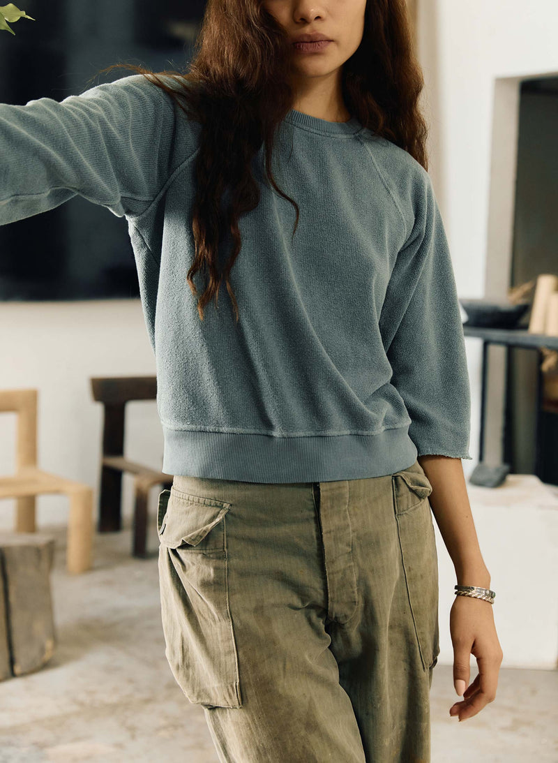 the cut sleeve sweatshirt in sage