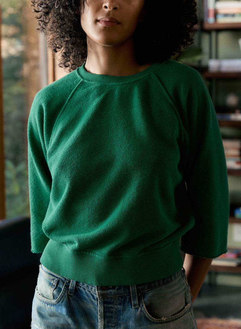 the cut sleeve sweatshirt in fern