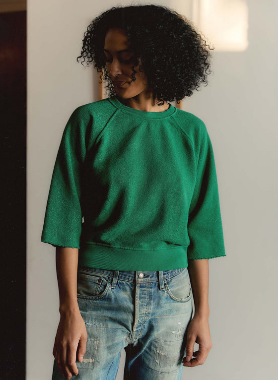 the cut sleeve sweatshirt in fern