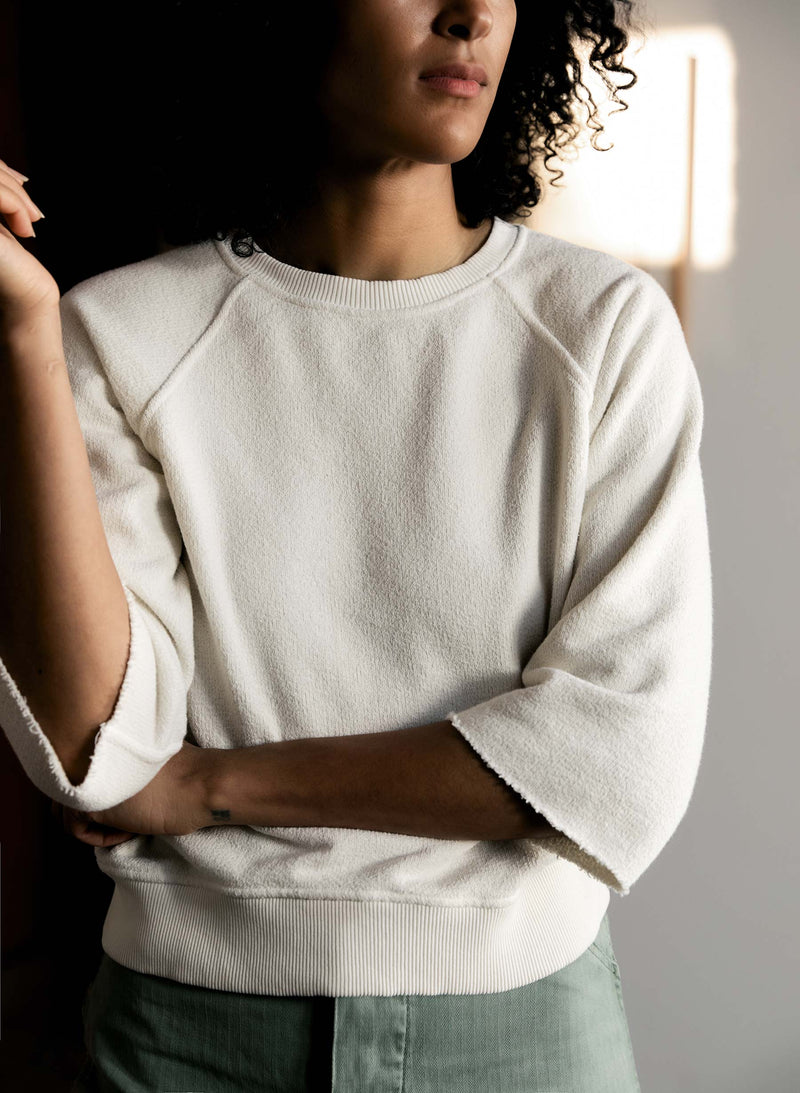 the cut sleeve sweatshirt in natural