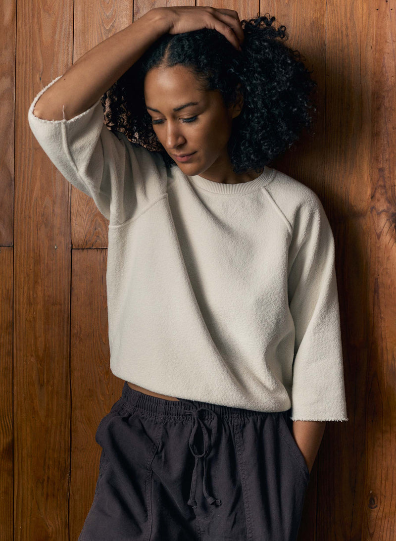 the cut sleeve sweatshirt in natural