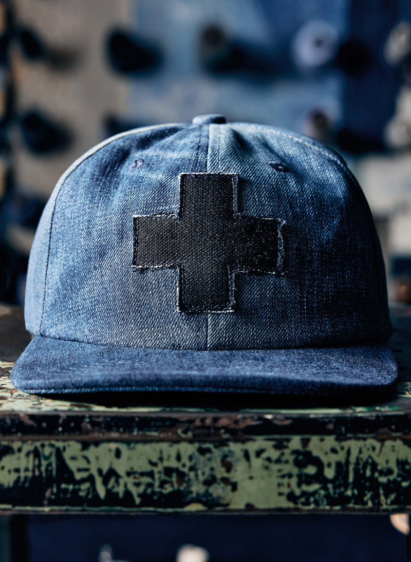 love fades recycled denim "plus" cap