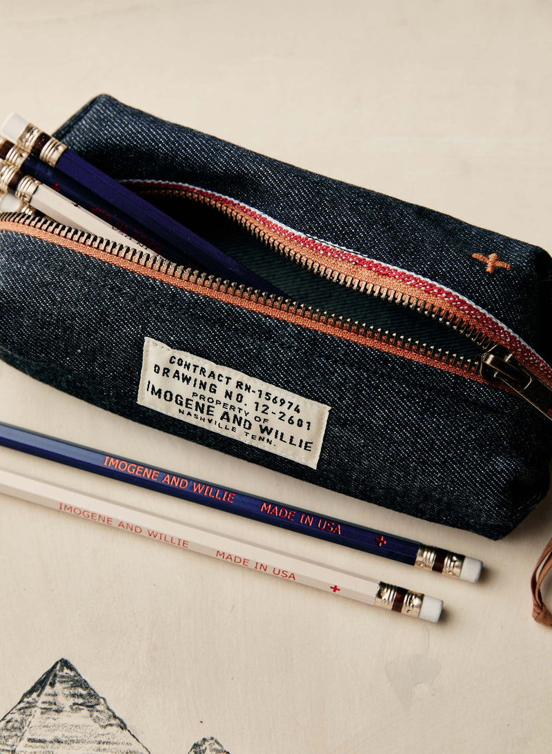 the i+w selvage pencil bag