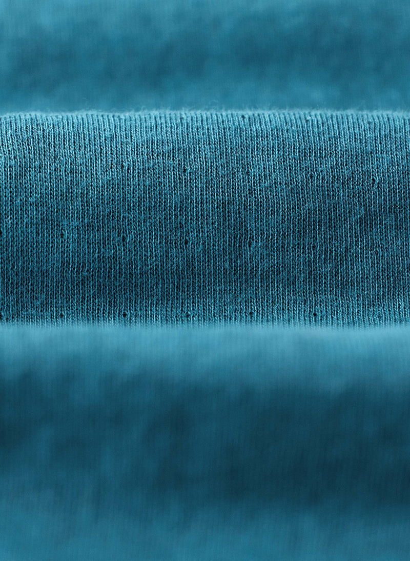 double knit thermal crew in teal