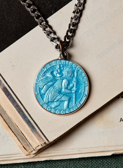 vintage "st. christopher" medal pendant