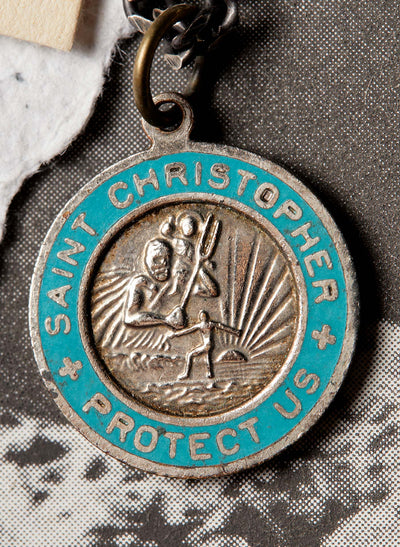 vintage "st. christopher" medal pendant