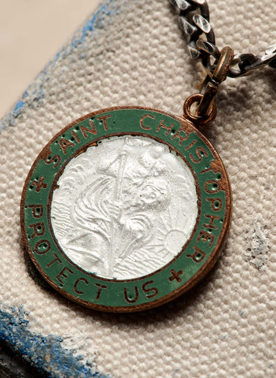 vintage "st. christopher" medal pendant