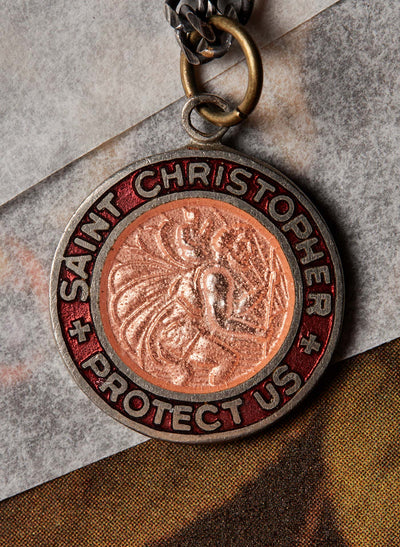 vintage "st. christopher" medal pendant