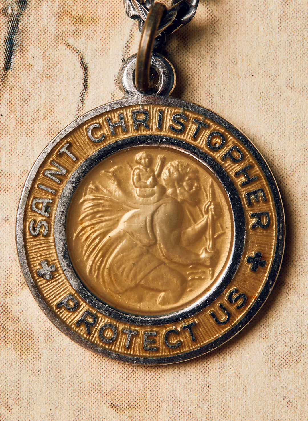 a gold and silver medallion