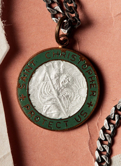 vintage "st. christopher" medal pendant