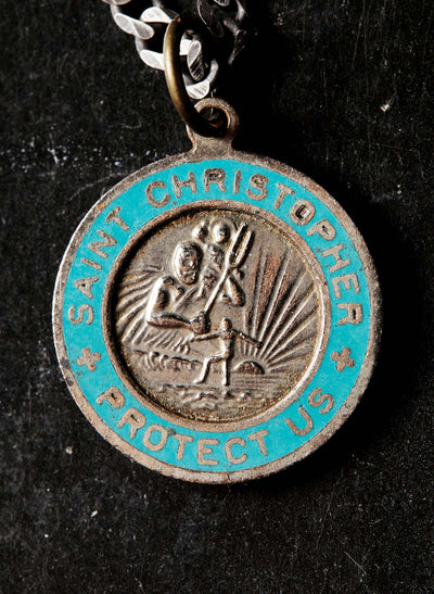 vintage "st. christopher" medal pendant