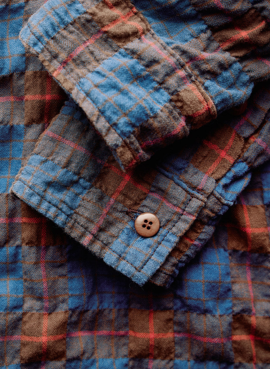 a close up of a flannel shirt