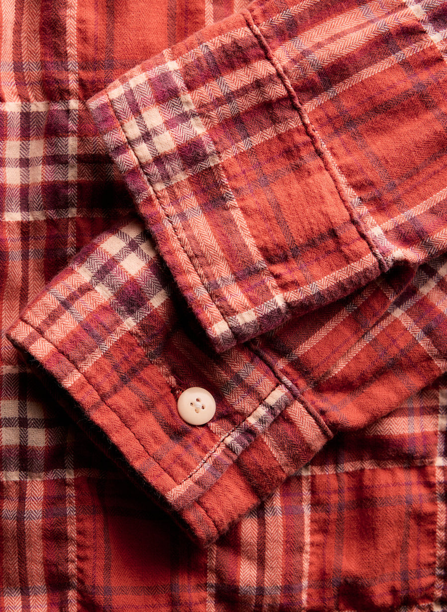 a close up of a flannel shirt