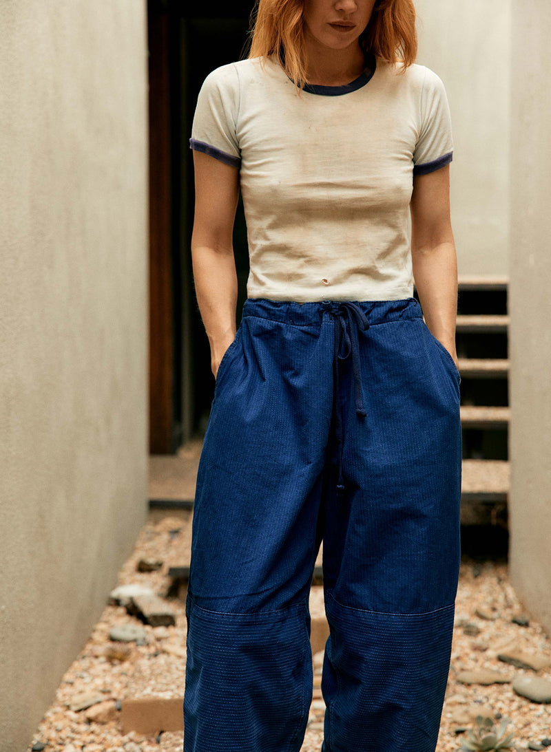 the flight pant in sashiko indigo