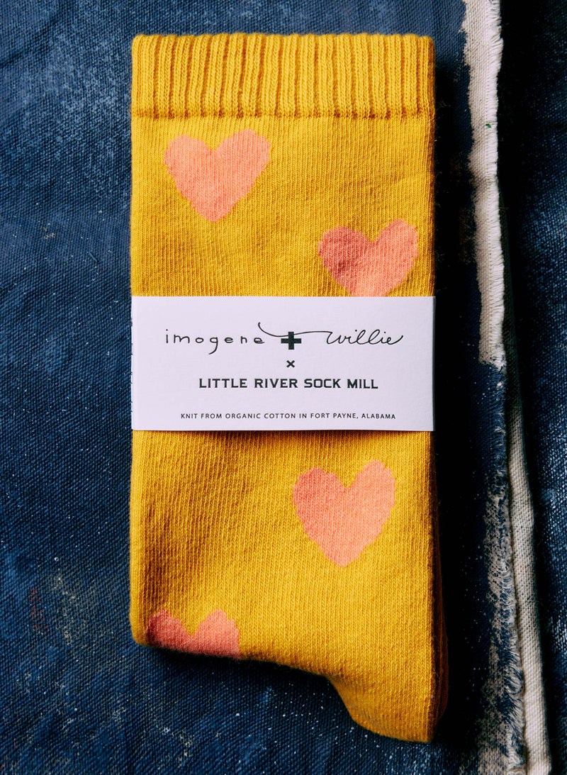 heart sock in gold