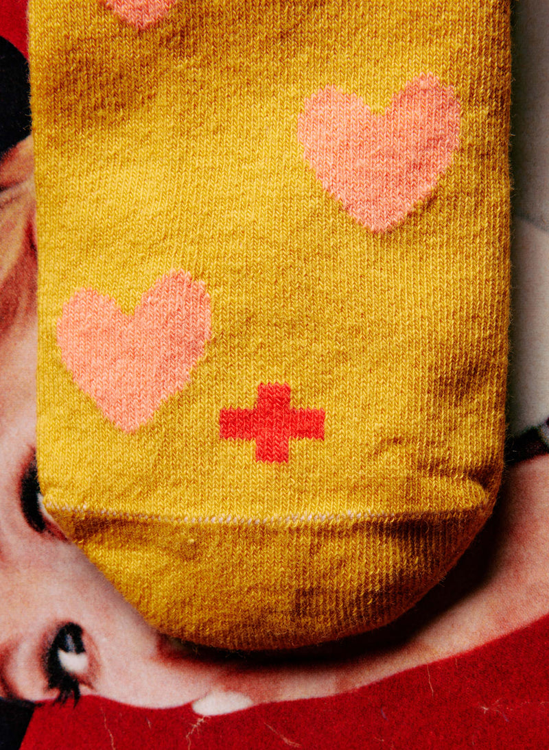 heart sock in gold