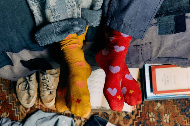 heart sock in gold