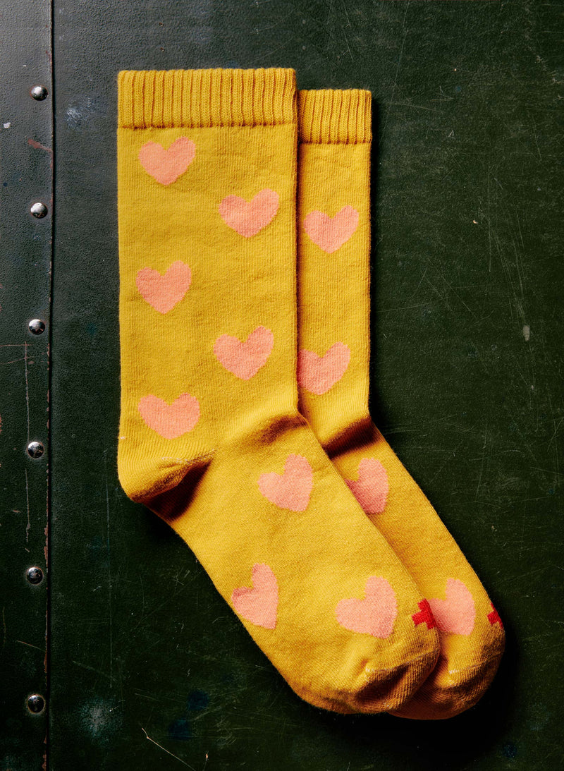 heart sock in gold