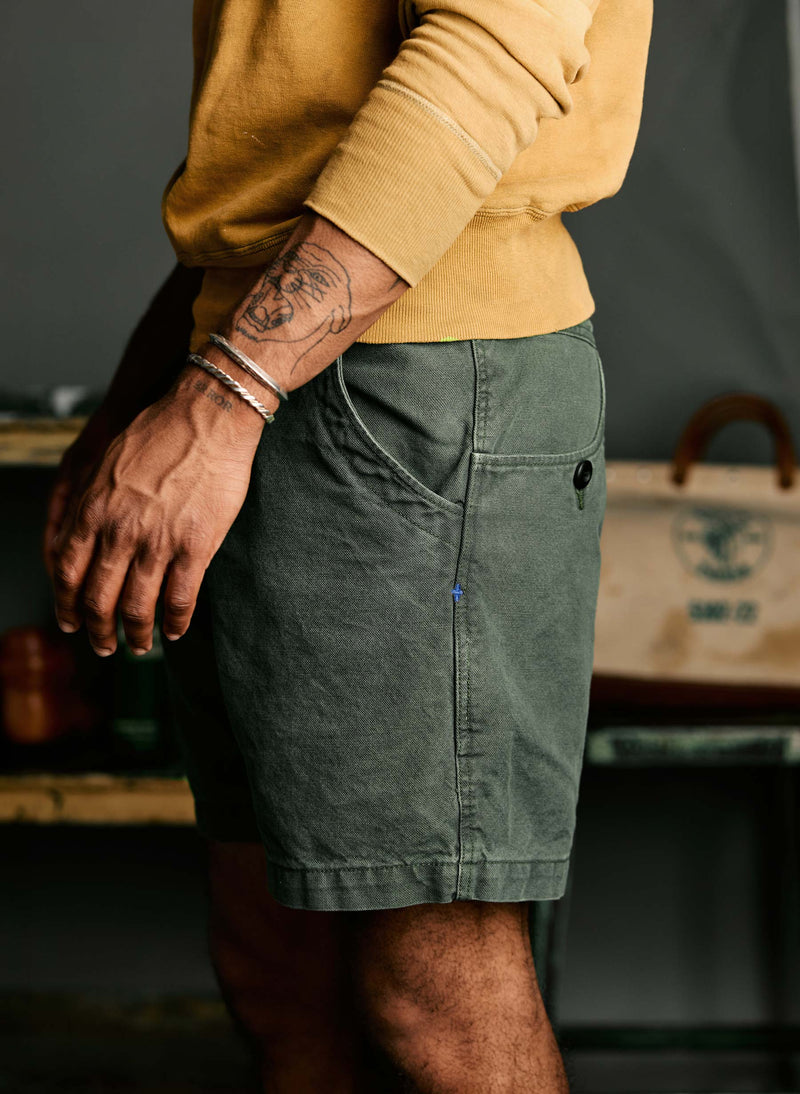 the mountain short in slate green