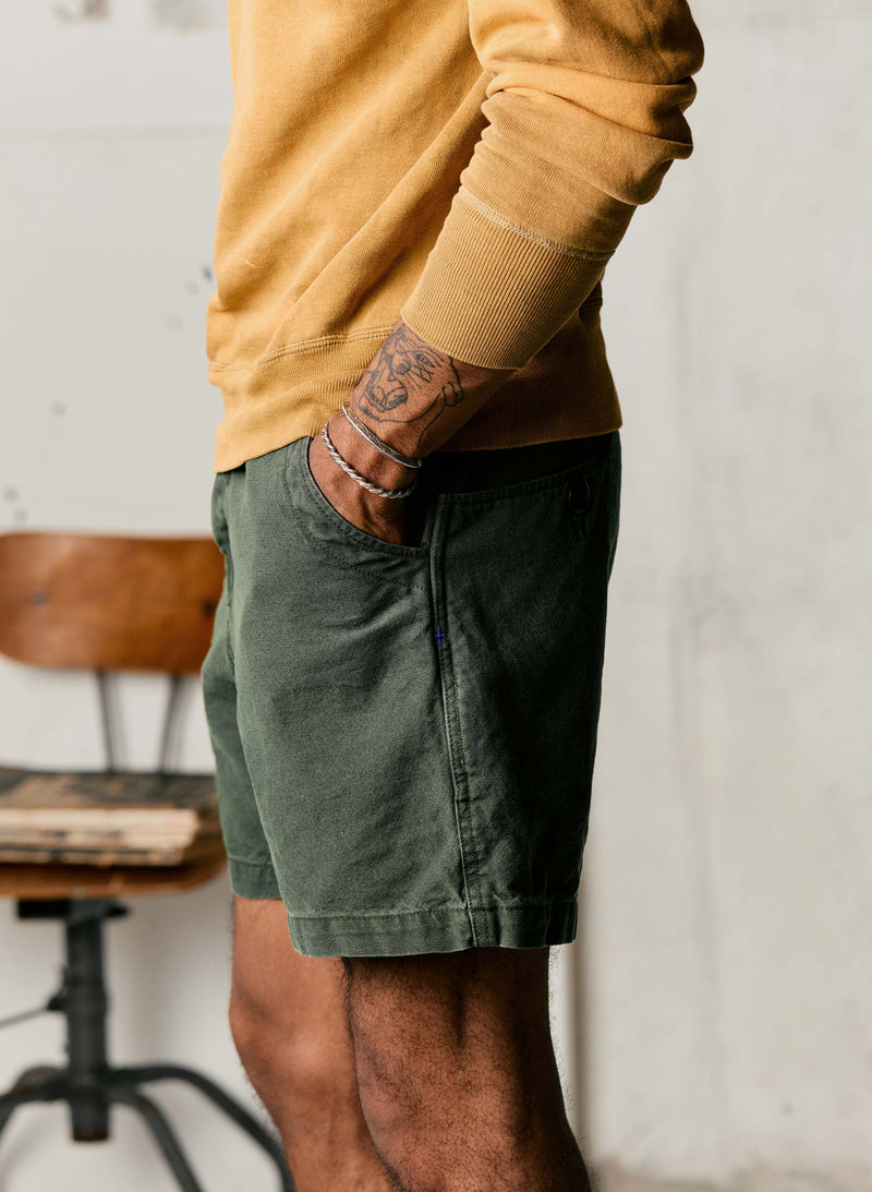 the mountain short in slate green