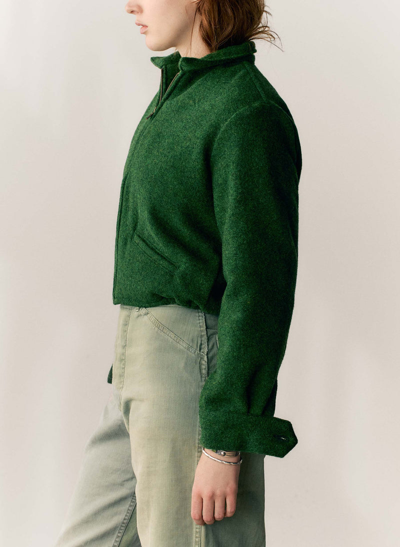 the cropped wool souvenir jacket in fern