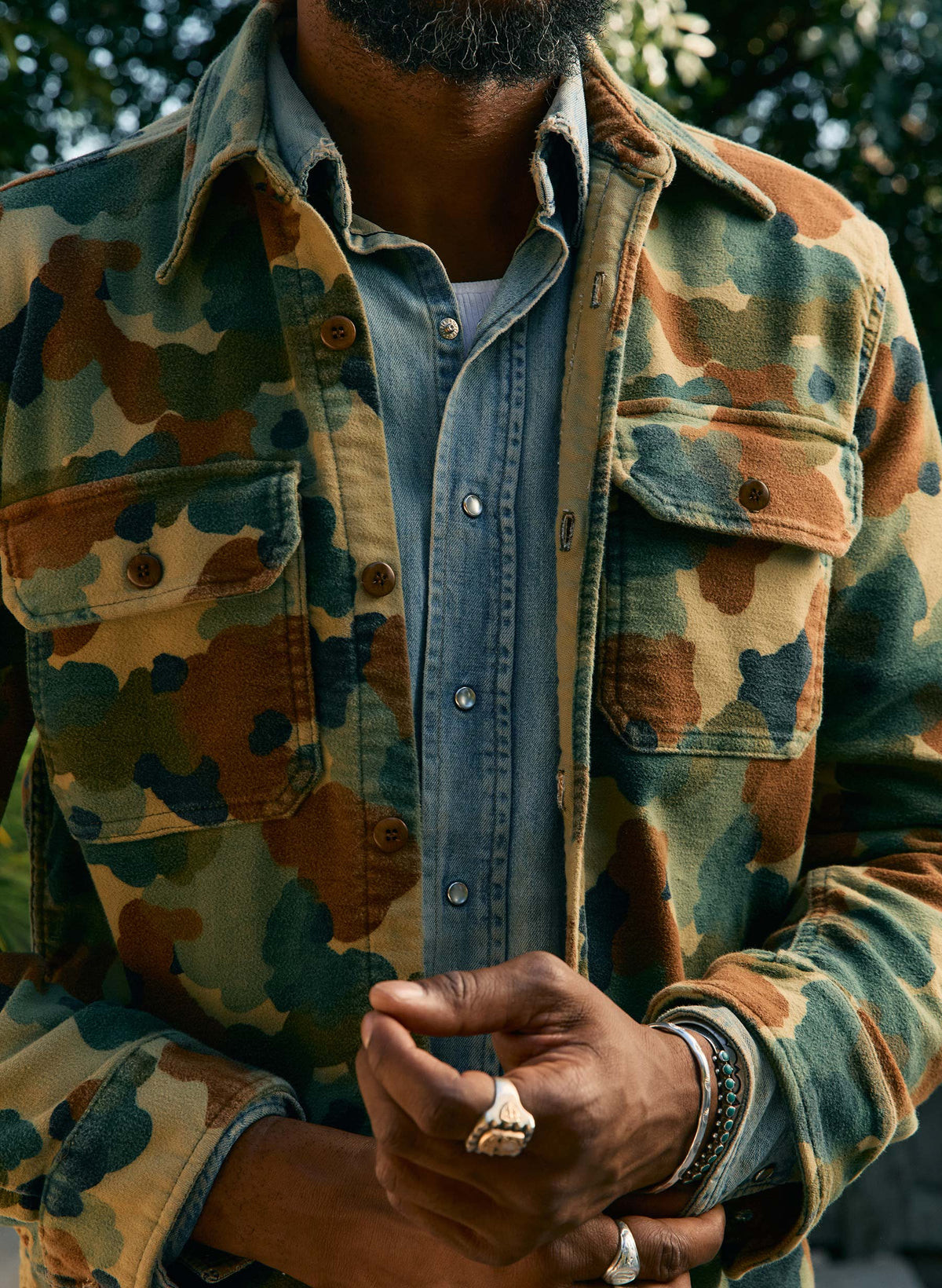 camouflage dress shirt the griffin workshirt in painted camo, S