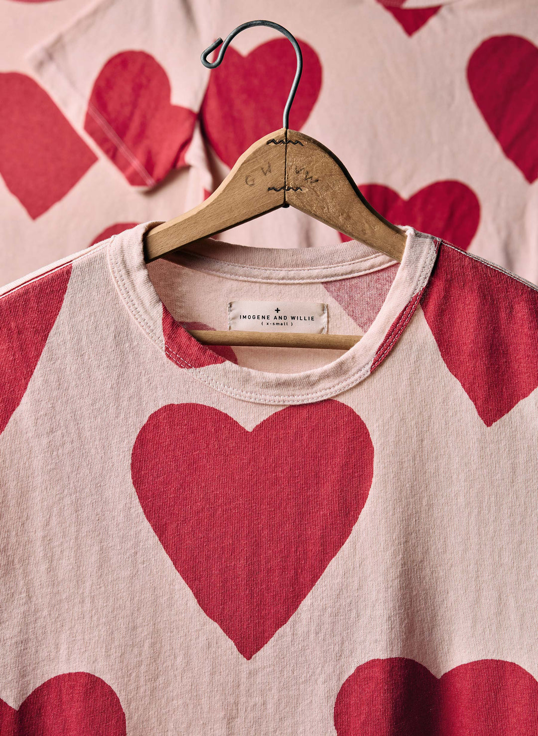 the "hearts all over" tee