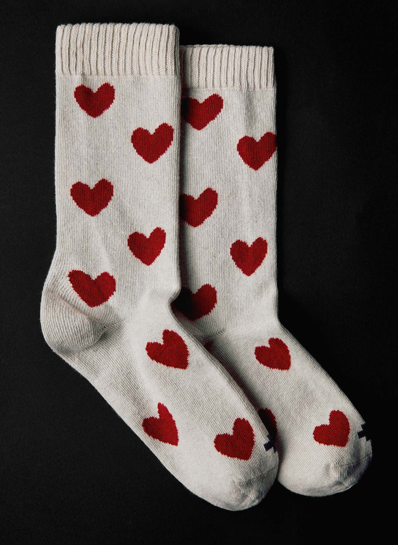 heart sock in natural - Model