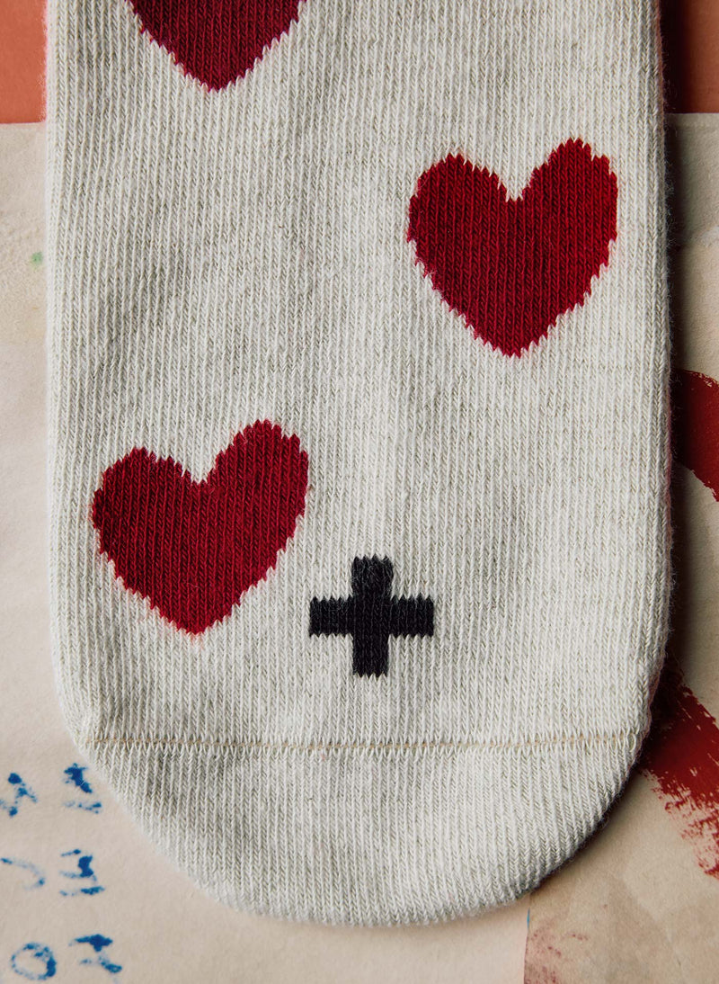 heart sock in natural