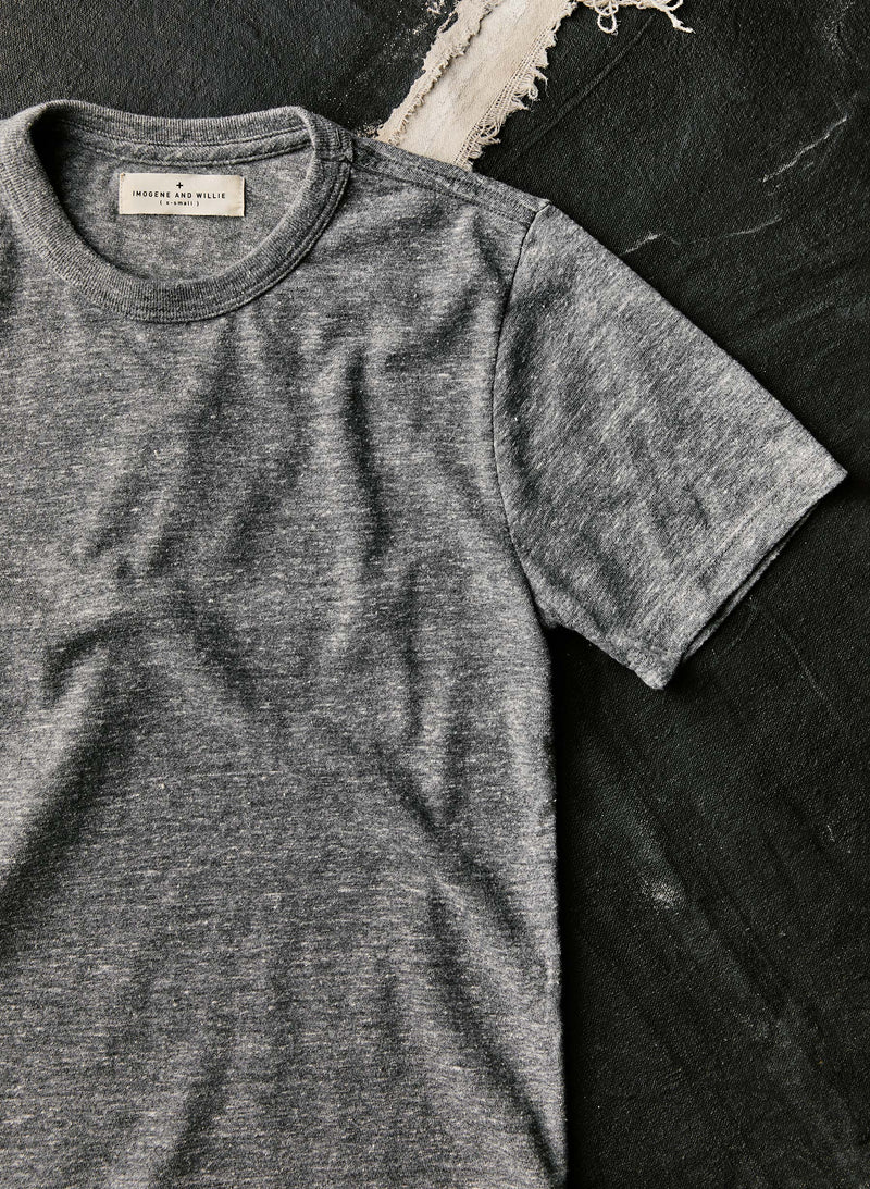 classic knit heather grey crew