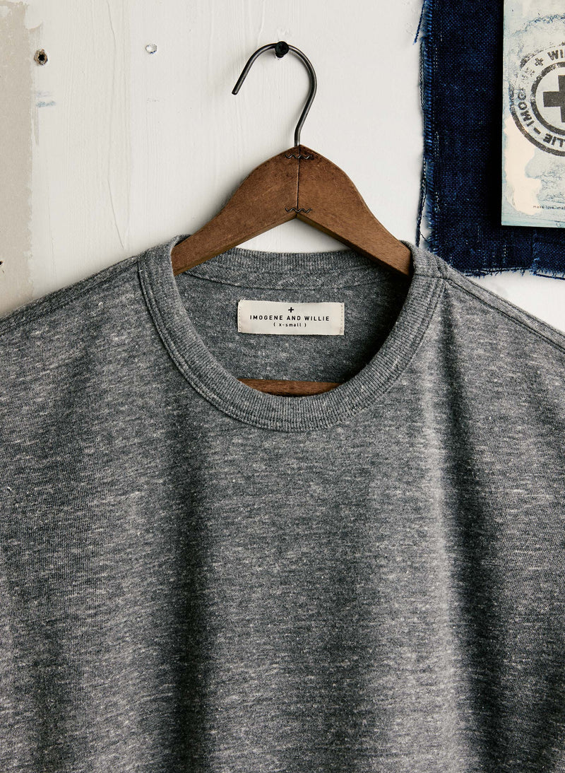 classic knit heather grey crew