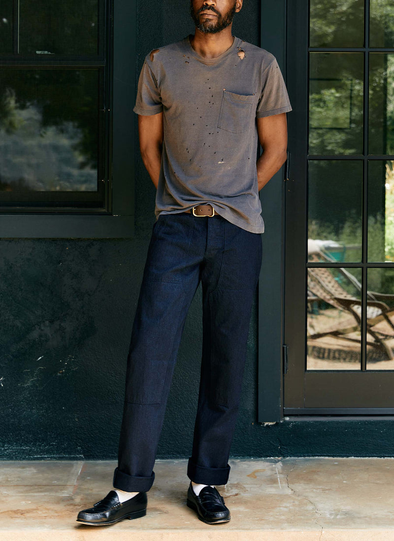 hencye workpant in black indigo