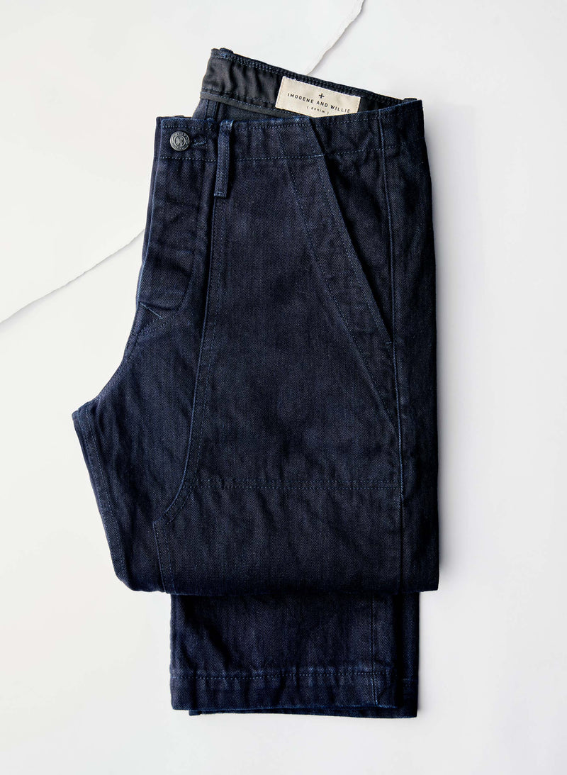 hencye workpant in black indigo - Model