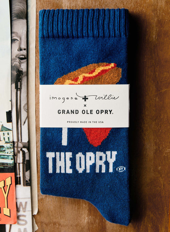 the i+w x opry "hot dog" sock