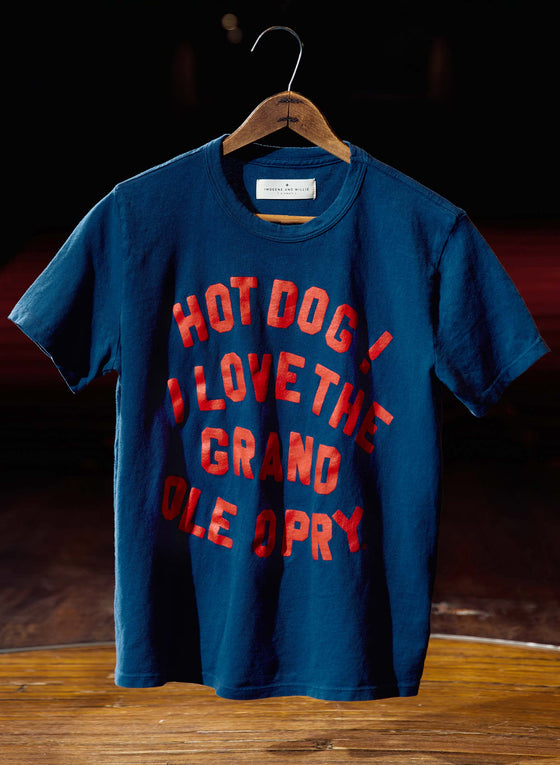 the i+w x opry "hot dog" tee in blue