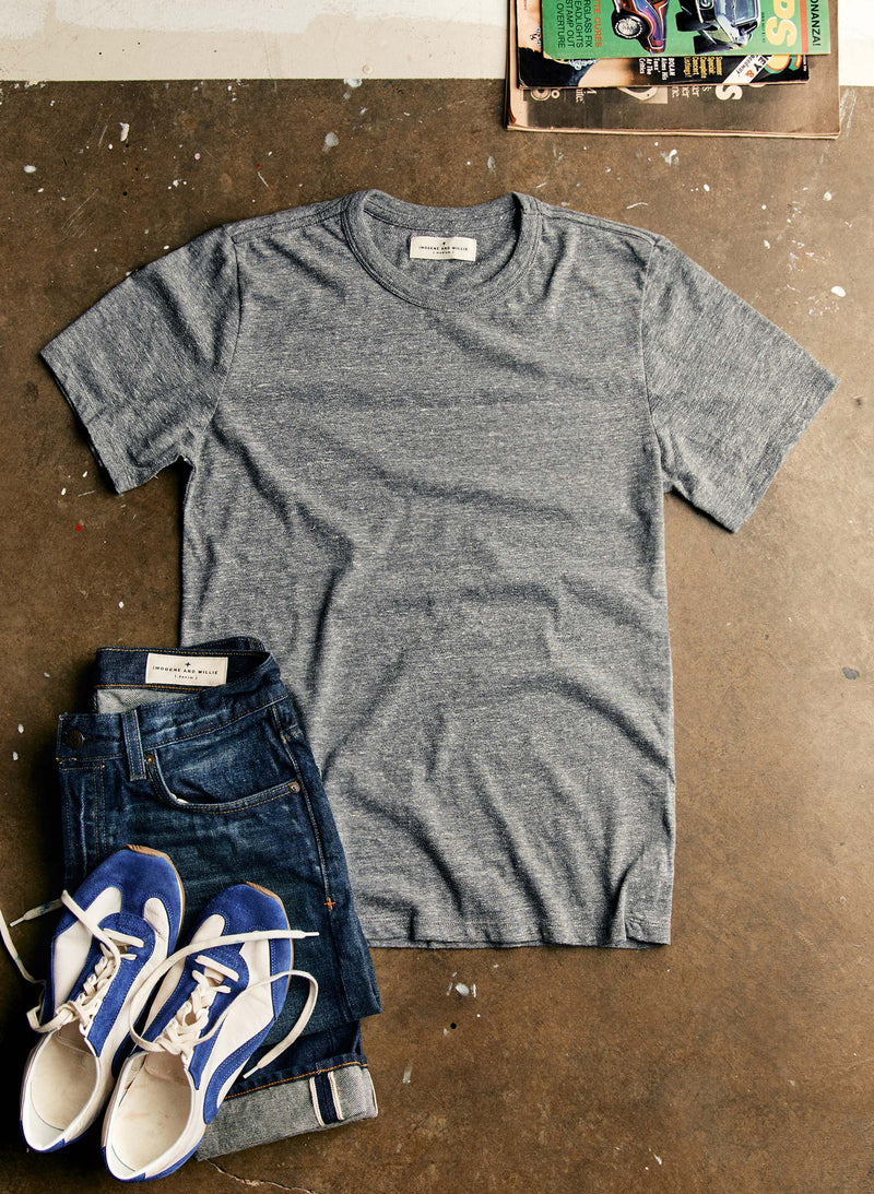 classic knit heather grey crew