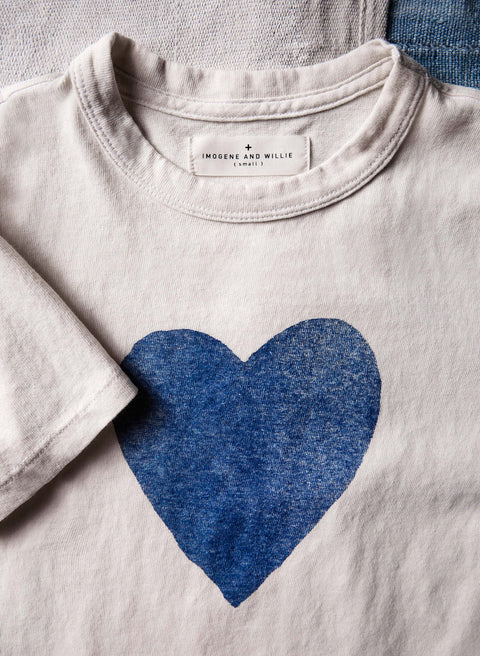 the "heart" tee in blue