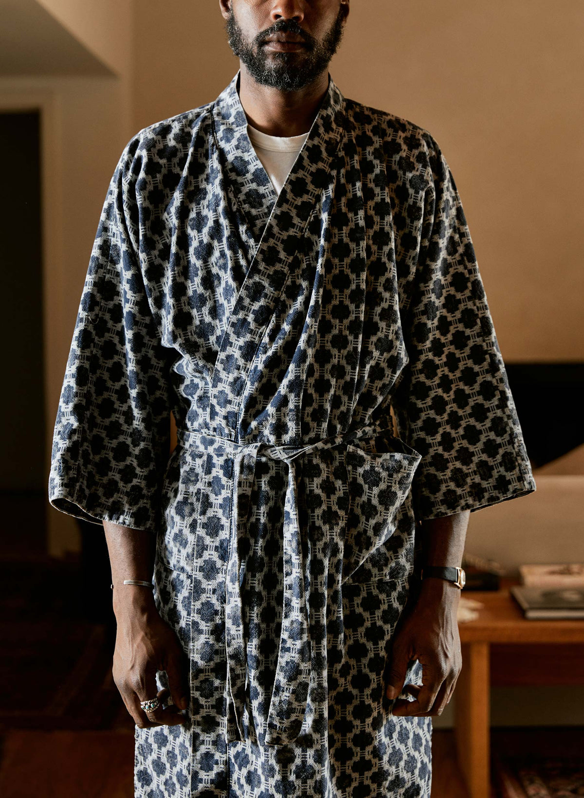 the ojai robe in indigo kiji