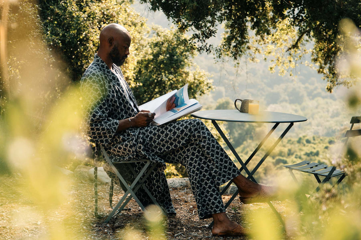 the ojai robe in indigo kiji