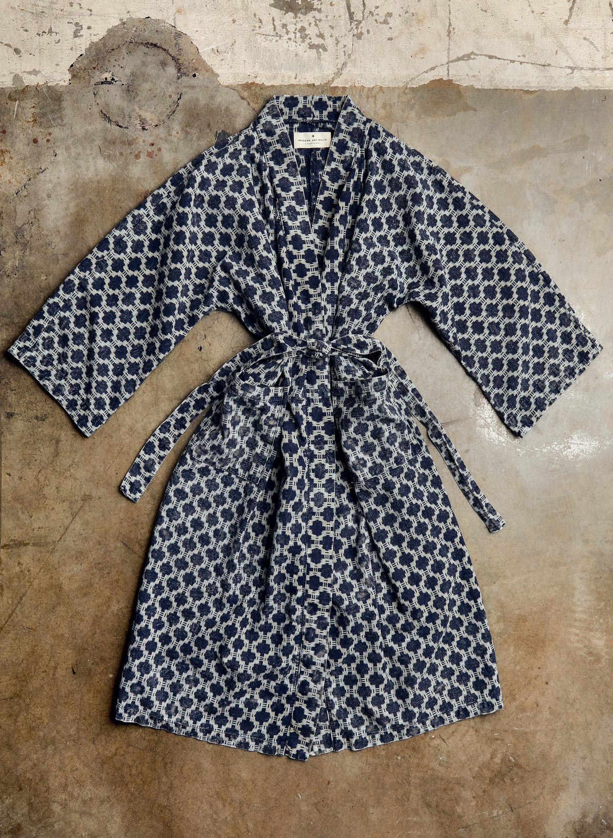 the ojai robe in indigo kiji