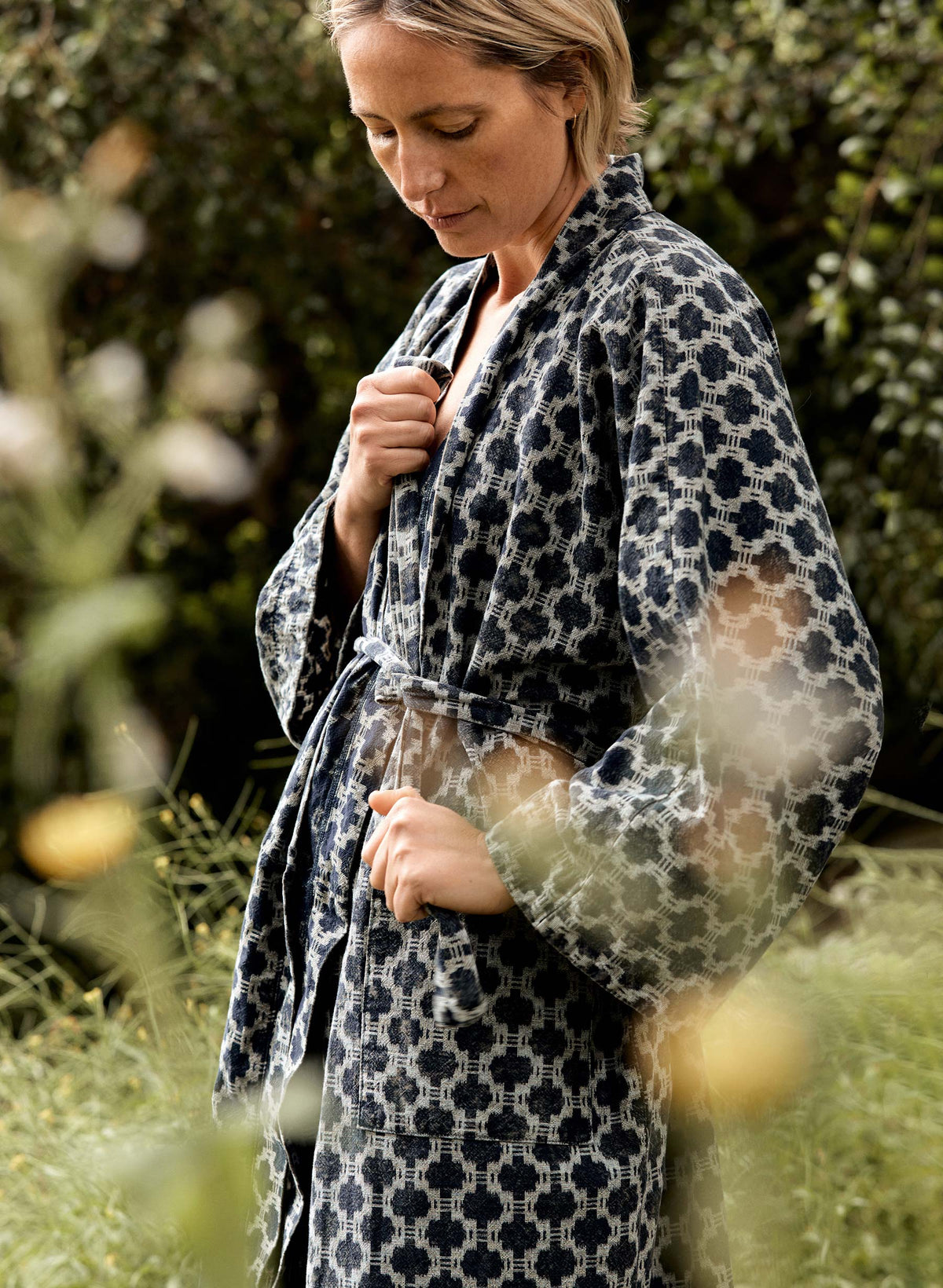 the ojai robe in indigo kiji